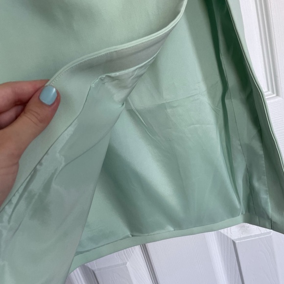 Mint green midi Cinq a Sept dress with side slit - Picture 6 of 11